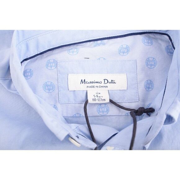 Massimo Dutti Boys Shirt Sz 5-6 yrs 110 cm Blue Long Sleeve Button Up NWT - Picture 5 of 5